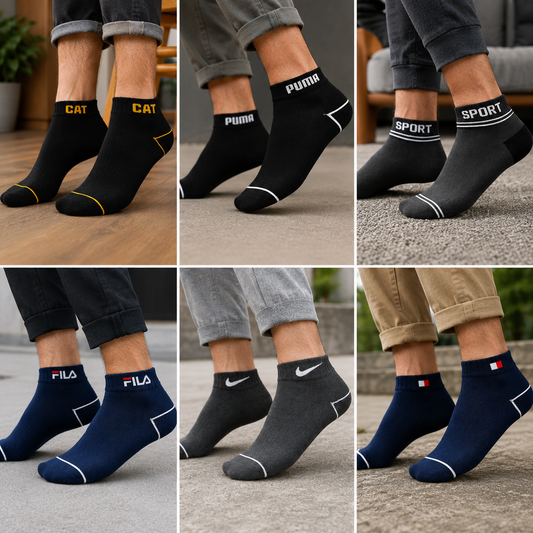 Premium Pack of 6 Ankle Socks for Men & Women – Soft Breathable Everyday Casual Socks