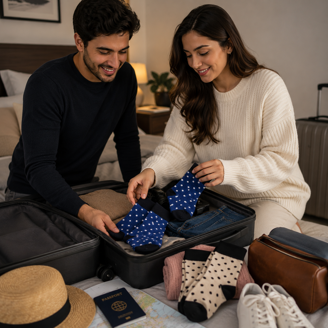 Polka Dot Crew Socks – Stylish Cotton Dress Socks for Men & Women