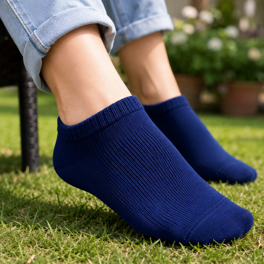 Plain Ankle Socks for Men & Women – Breathable Cushioned Everyday Low Cut Socks Multipack