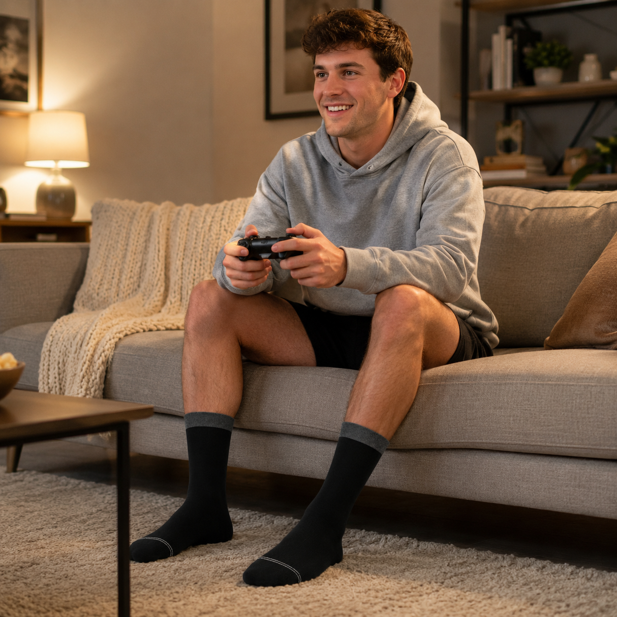 Premium Crew Socks - Durable Contrast Welt & Toe Design for All-Day Comfort & Style.