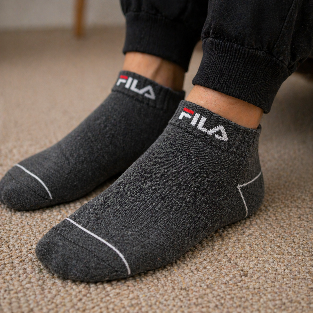 Premium Cotton Athletic Ankle Socks - Breathable Low-Cut Design, Cushioned Heel & Toe.