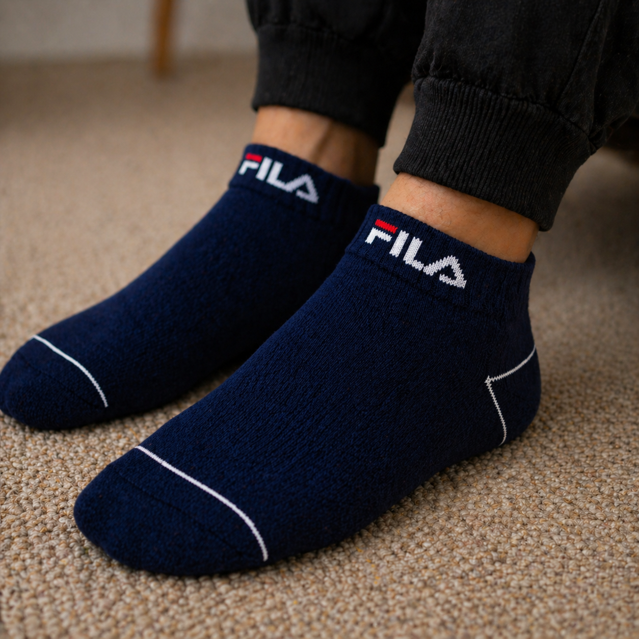 Premium Cotton Athletic Ankle Socks - Breathable Low-Cut Design, Cushioned Heel & Toe