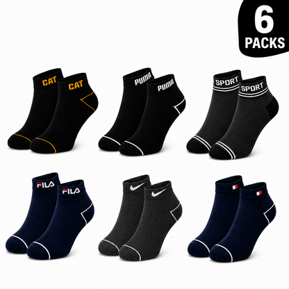 Premium Pack of 6 Ankle Socks for Men & Women – Soft Breathable Everyday Casual Socks