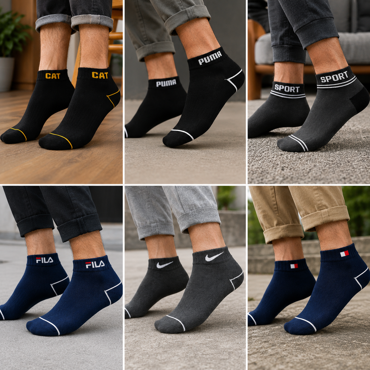 Premium Pack of 6 Ankle Socks for Men & Women – Soft Breathable Everyday Casual Socks