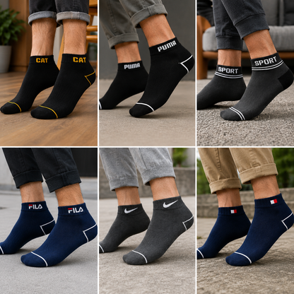 Premium Pack of 6 Ankle Socks for Men & Women – Soft Breathable Everyday Casual Socks