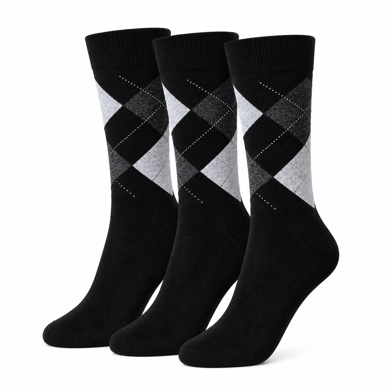 Diamond Pattern Crew Socks | Premium Cotton Dress Socks for Men & Women