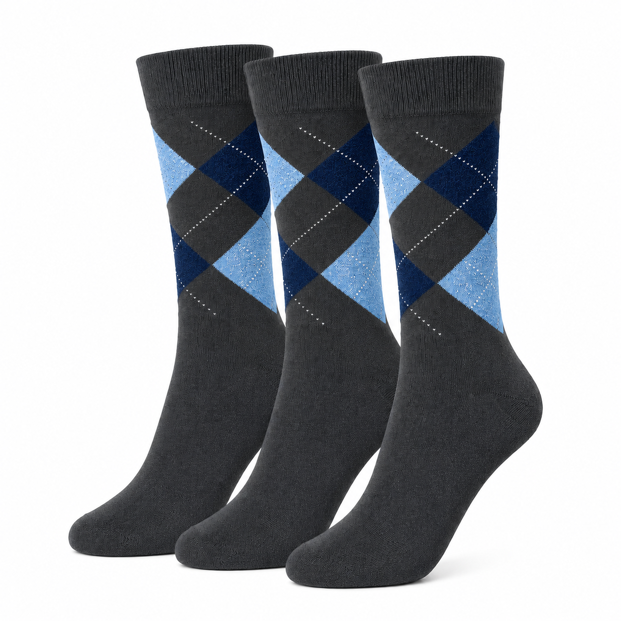 Diamond Pattern Crew Socks | Premium Cotton Dress Socks for Men & Women