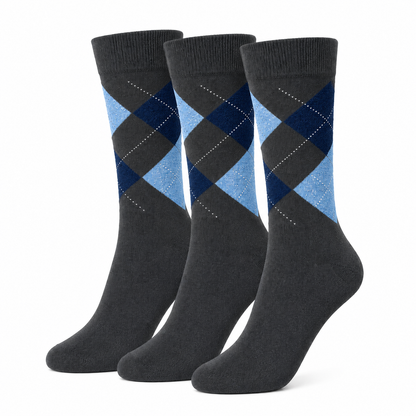 Diamond Pattern Crew Socks | Premium Cotton Dress Socks for Men & Women