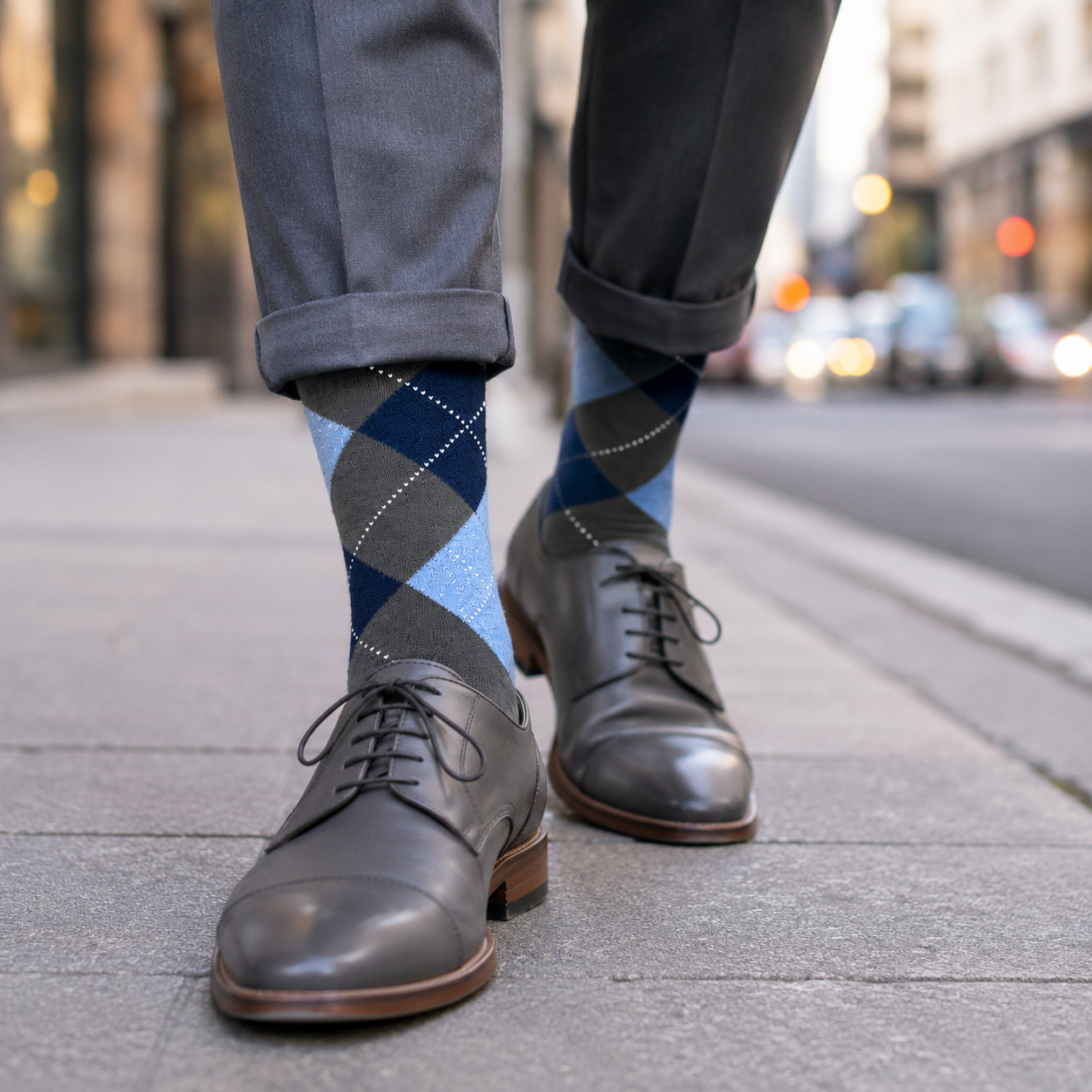 Diamond Pattern Crew Socks | Premium Cotton Dress Socks for Men & Women