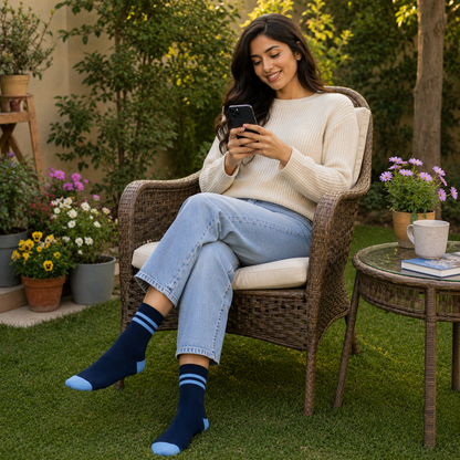 Striped Crew Socks | Premium Cotton Casual Socks for Men & women