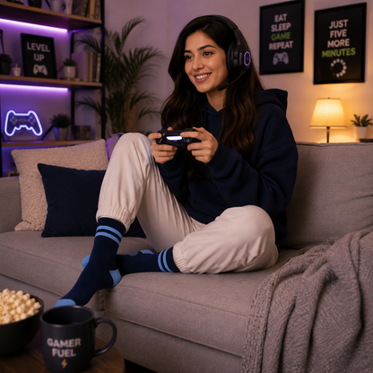 Striped Crew Socks | Premium Cotton Casual Socks for Men & women
