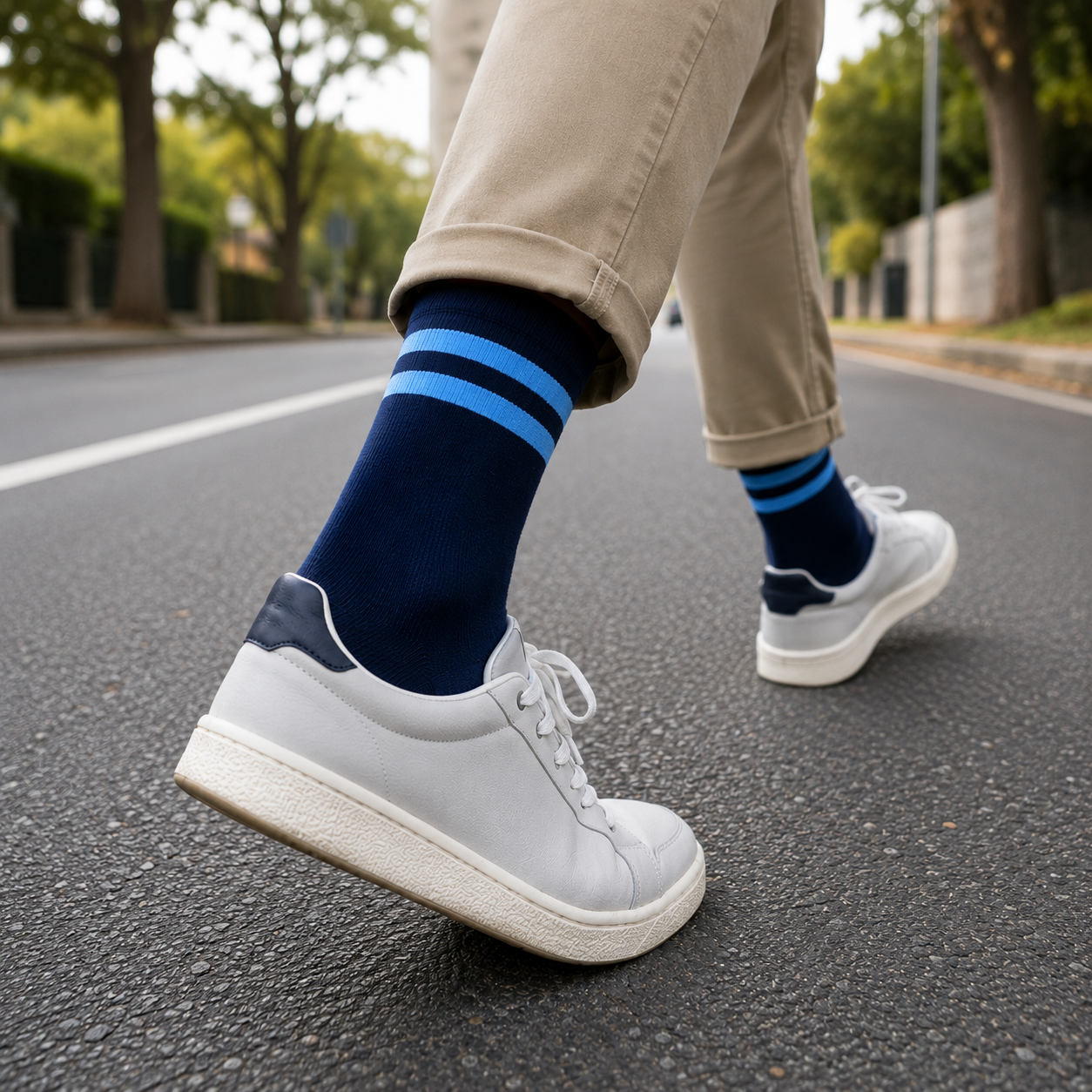 Striped Crew Socks | Premium Cotton Casual Socks for Men & women