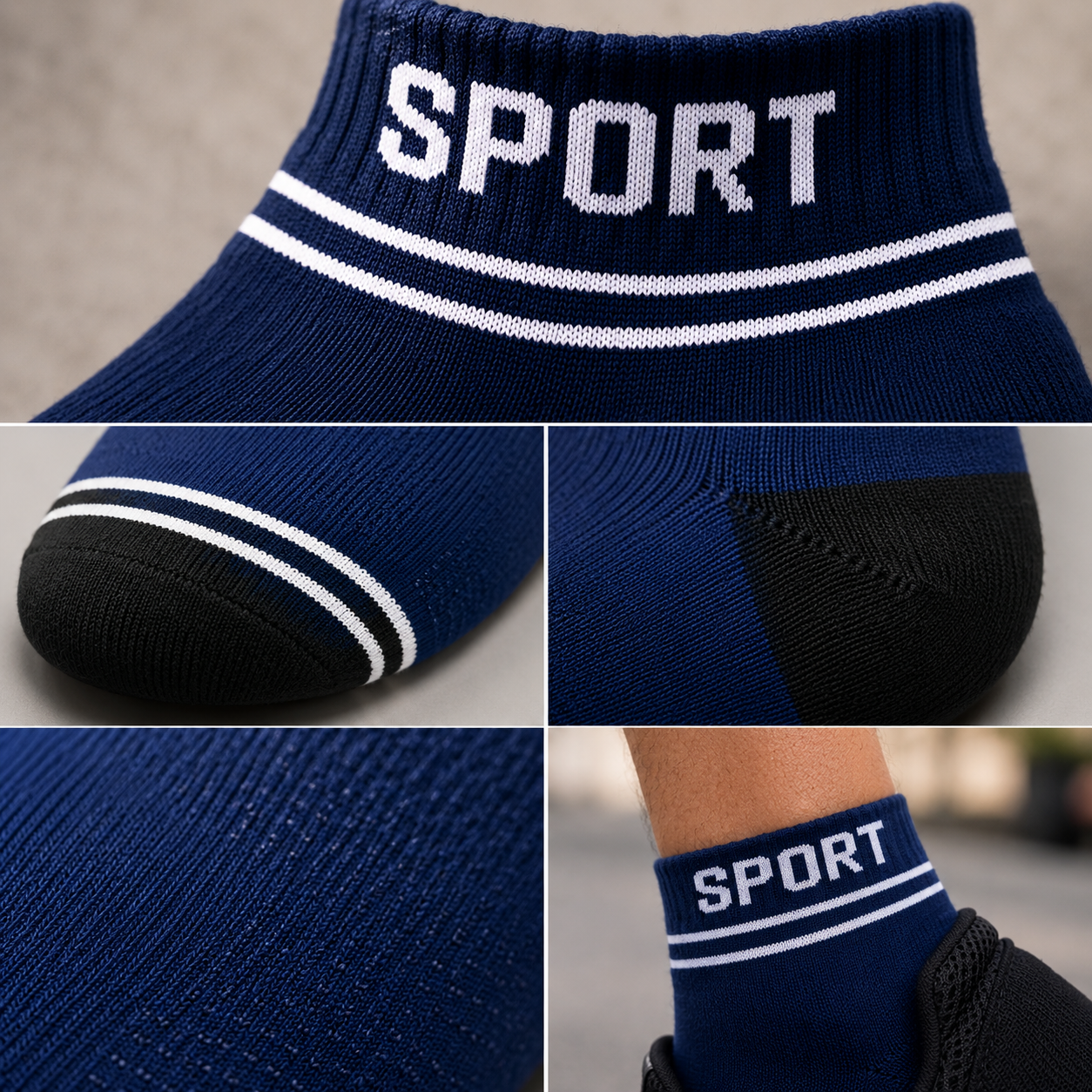 SPORT Premium Ankle Socks – Breathable Comfortable Everyday Socks for Men & Women