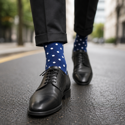 Polka Dot Crew Socks – Stylish Cotton Dress Socks for Men & Women