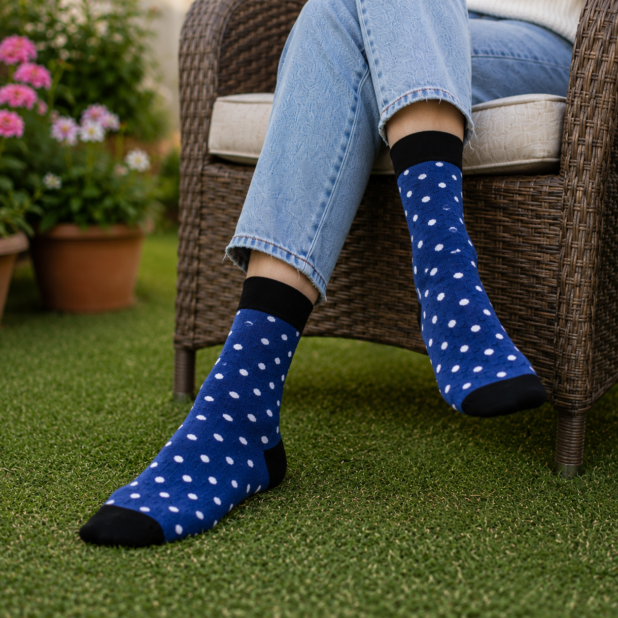 Polka Dot Crew Socks – Stylish Cotton Dress Socks for Men & Women