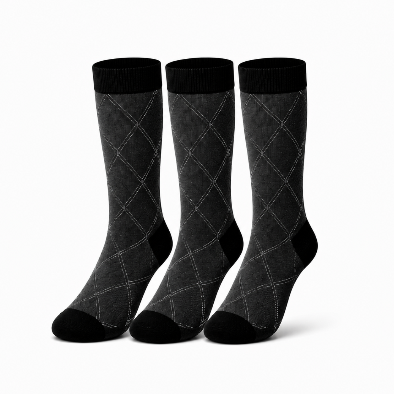 Diamond Grid Crew Socks – Premium Stylish Dress Socks for Men & Women