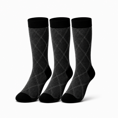 Diamond Grid Crew Socks – Premium Stylish Dress Socks for Men & Women