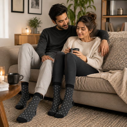 Polka Dot Crew Socks – Stylish Cotton Dress Socks for Men & Women