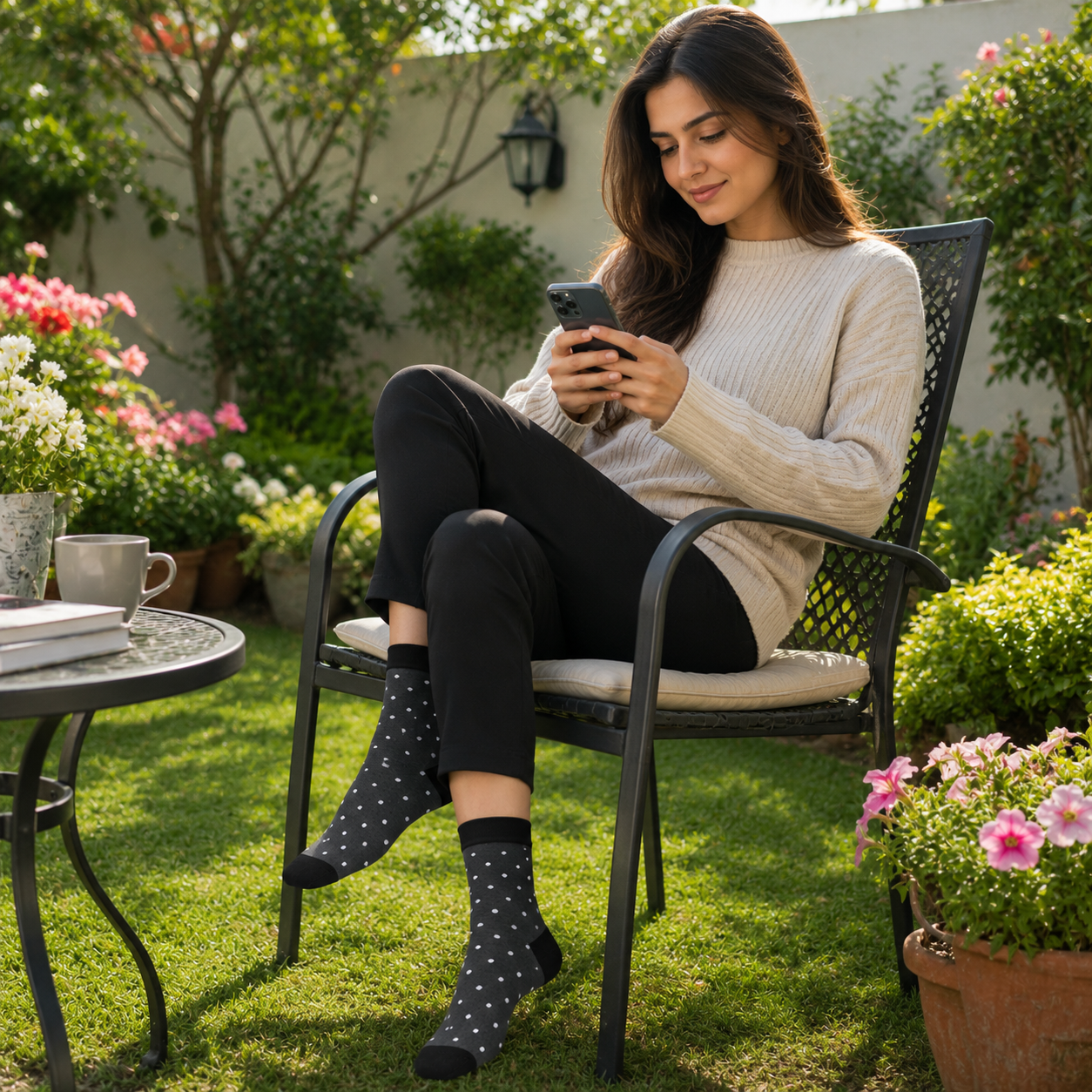 Polka Dot Crew Socks – Stylish Cotton Dress Socks for Men & Women