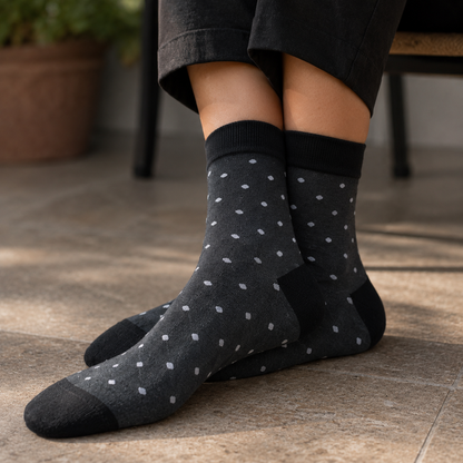 Polka Dot Crew Socks – Stylish Cotton Dress Socks for Men & Women