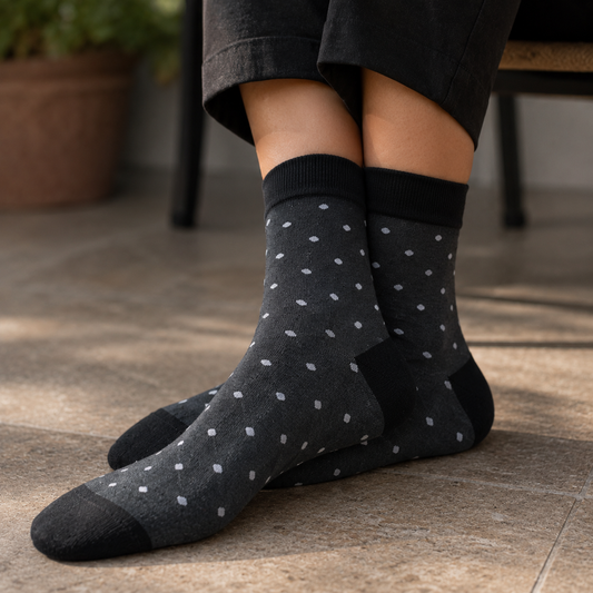 Polka Dot Crew Socks – Stylish Cotton Dress Socks for Men & Women