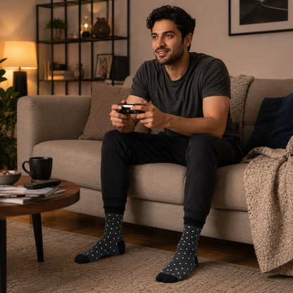 Polka Dot Crew Socks – Stylish Cotton Dress Socks for Men & Women