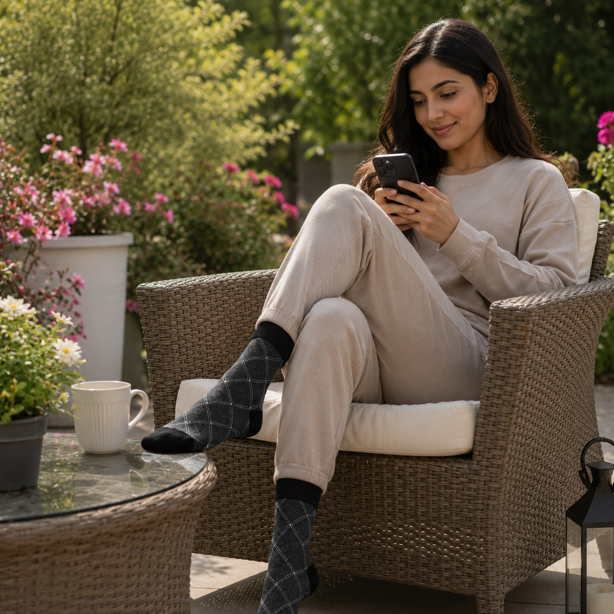 Diamond Grid Crew Socks – Premium Stylish Dress Socks for Men & Women