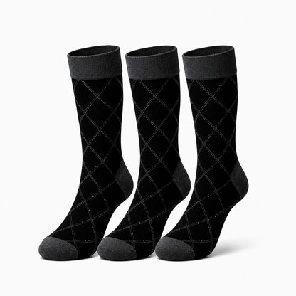 Diamond Grid Crew Socks – Premium Stylish Dress Socks for Men & Women