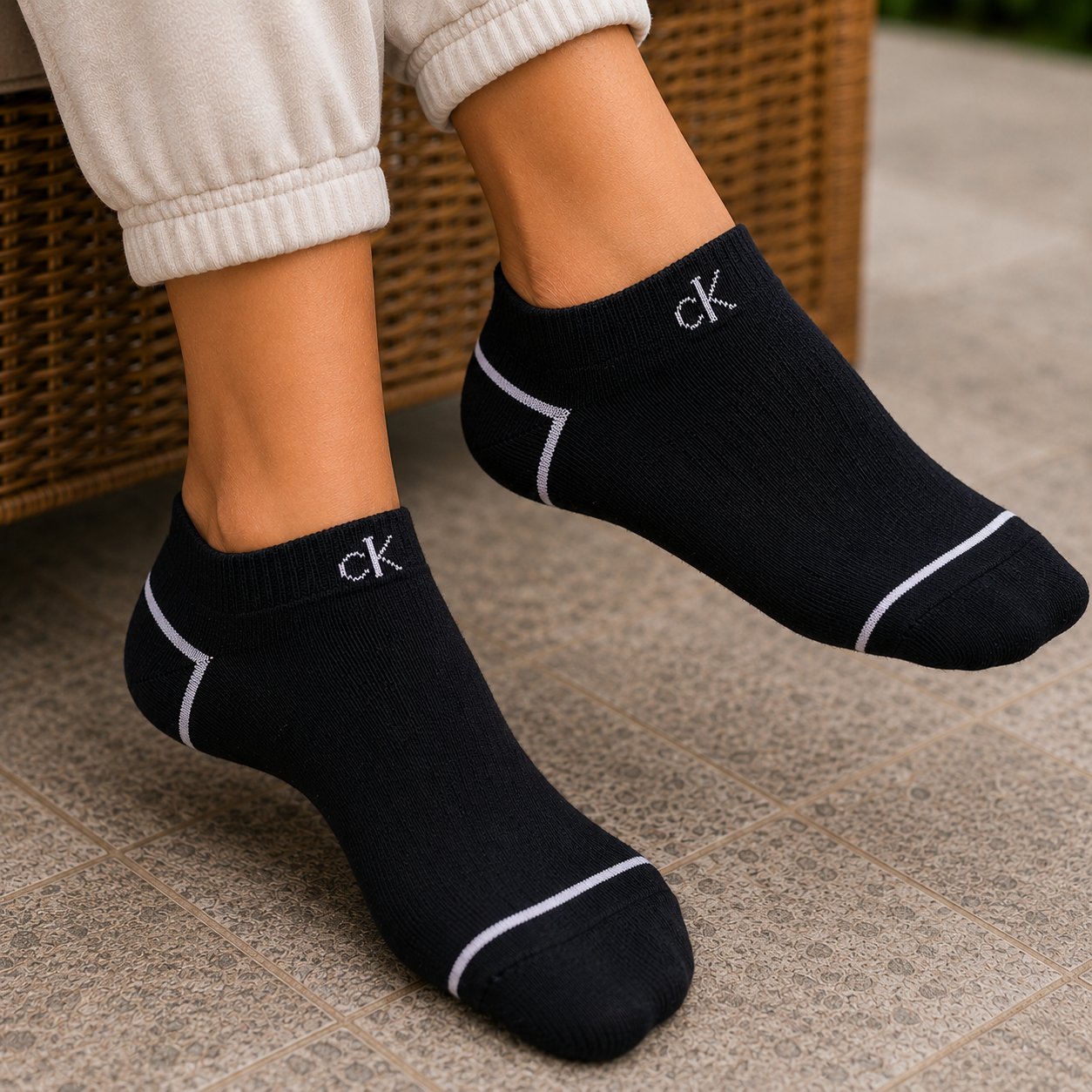 Calvin Klein CK Ankle Socks Pack – Premium Cotton Blend Low Cut Socks for Men & Women