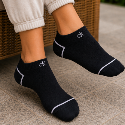 Calvin Klein CK Ankle Socks Pack – Premium Cotton Blend Low Cut Socks for Men & Women