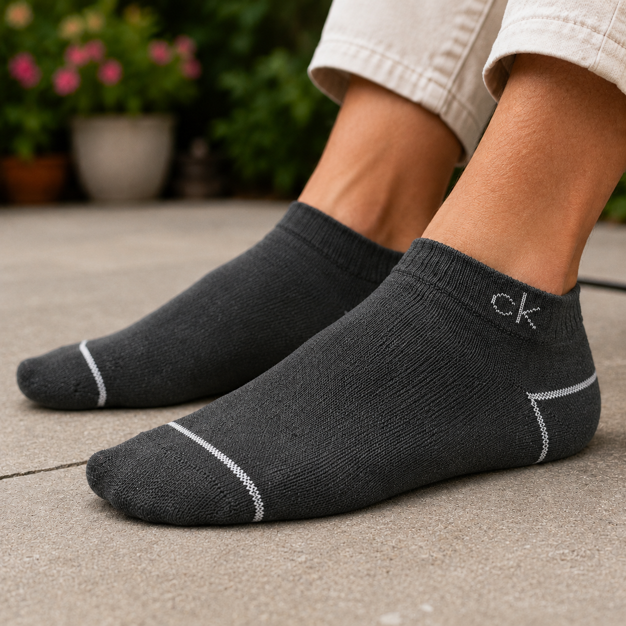 Calvin Klein CK Ankle Socks Pack – Premium Cotton Blend Low Cut Socks for Men & Women