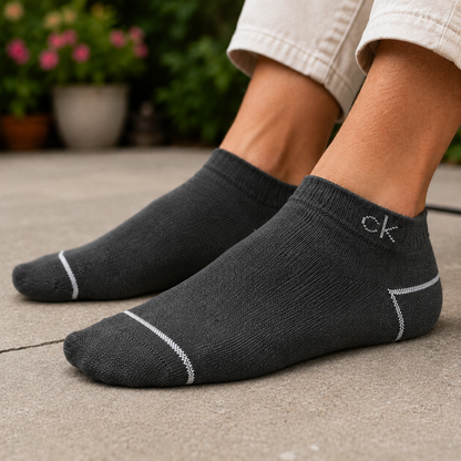 Calvin Klein CK Ankle Socks Pack – Premium Cotton Blend Low Cut Socks for Men & Women