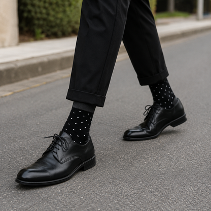 Polka Dot Crew Socks – Stylish Cotton Dress Socks for Men & Women