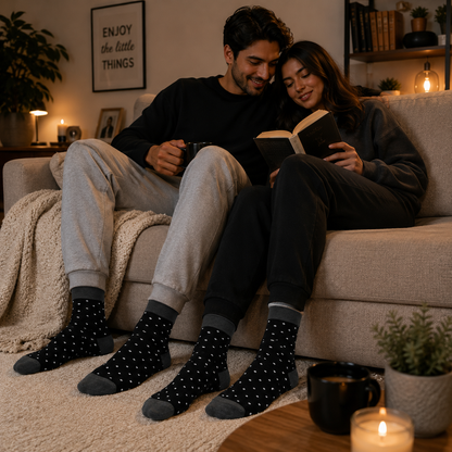 Polka Dot Crew Socks – Stylish Cotton Dress Socks for Men & Women