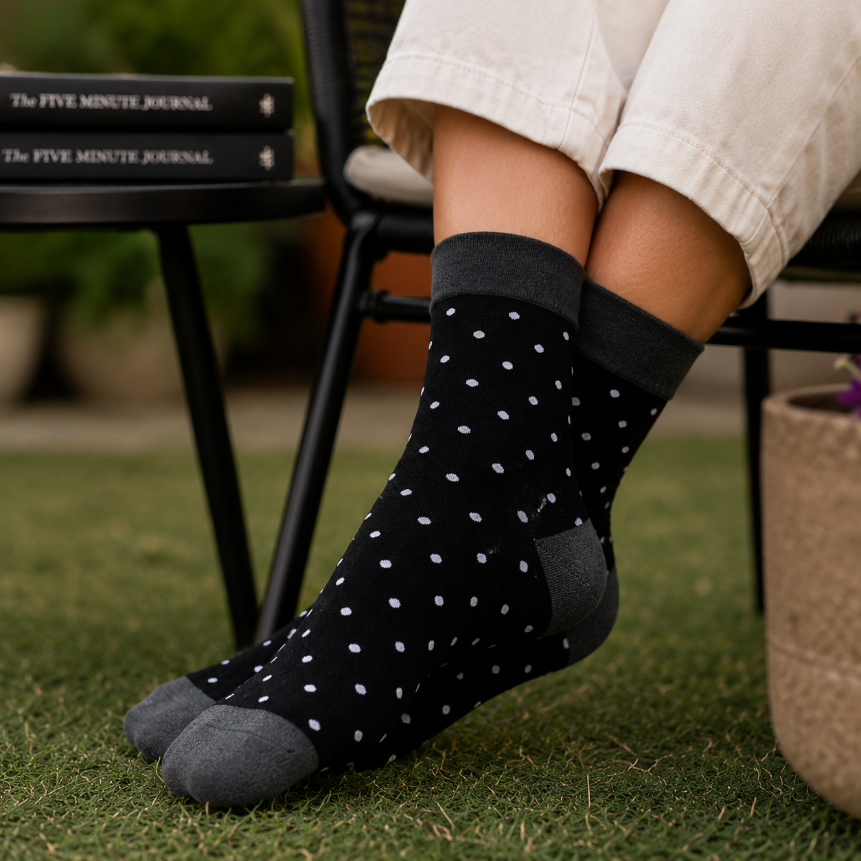 Polka Dot Crew Socks – Stylish Cotton Dress Socks for Men & Women