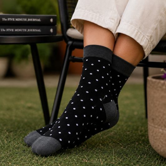 Polka Dot Crew Socks – Stylish Cotton Dress Socks for Men & Women
