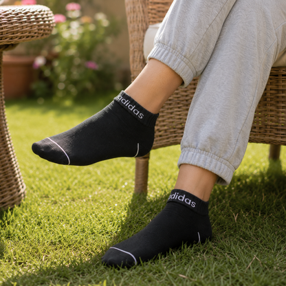 Unisex Athletic Ankle Socks Pack - Breathable Cotton Blend, Cushioned Support for Sports & Casual.