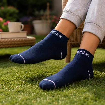 Unisex Athletic Ankle Socks Pack - Breathable Cotton Blend, Cushioned Support for Sports & Casual.
