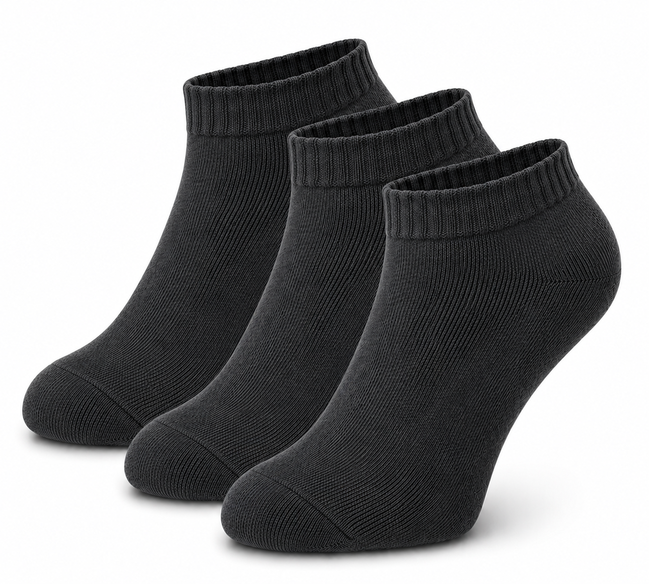 Plain Ankle Socks for Men & Women – Breathable Cushioned Everyday Low Cut Socks Multipack