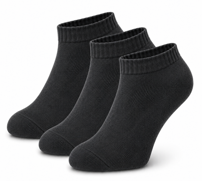 Plain Ankle Socks for Men & Women – Breathable Cushioned Everyday Low Cut Socks Multipack