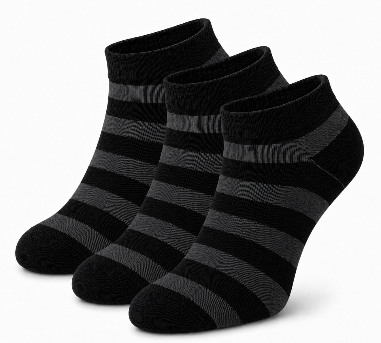 Premium Ankle Stripe Socks – Everyday Comfort & Breathable Casual Wear