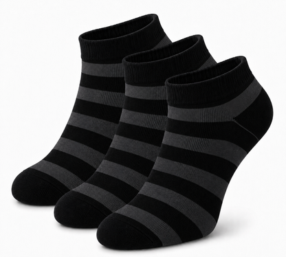 Premium Ankle Stripe Socks – Everyday Comfort & Breathable Casual Wear