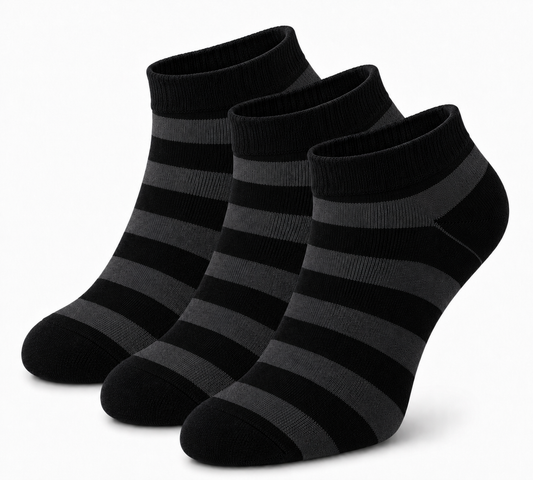 Premium Ankle Stripe Socks – Everyday Comfort & Breathable Casual Wear