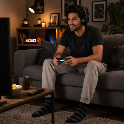 Premium Ankle Stripe Socks – Everyday Comfort & Breathable Casual Wear