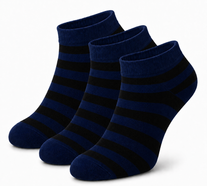Premium Ankle Stripe Socks – Everyday Comfort & Breathable Casual Wear