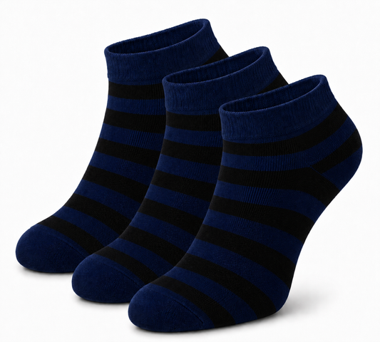 Premium Ankle Stripe Socks – Everyday Comfort & Breathable Casual Wear