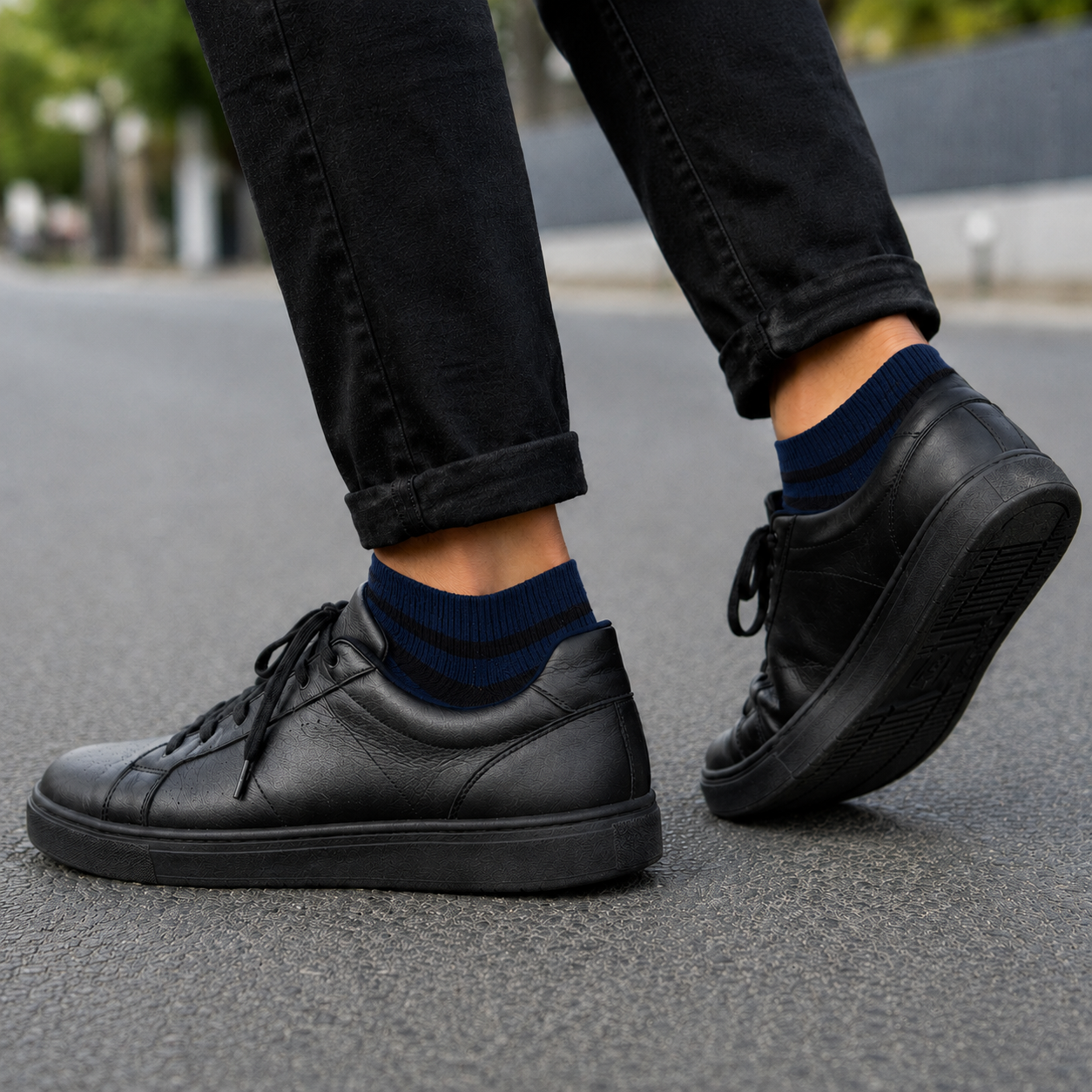 Premium Ankle Stripe Socks – Everyday Comfort & Breathable Casual Wear