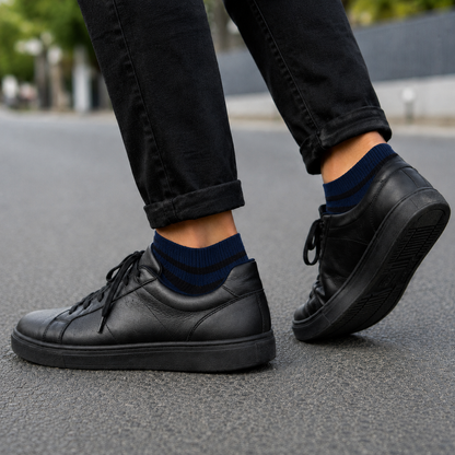 Premium Ankle Stripe Socks – Everyday Comfort & Breathable Casual Wear