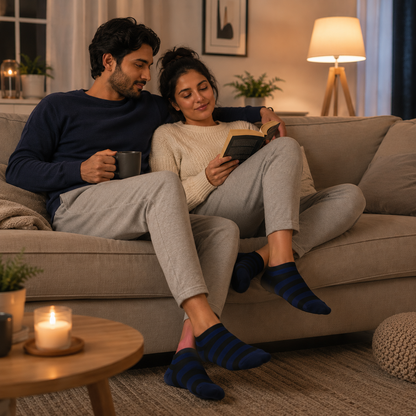 Premium Ankle Stripe Socks – Everyday Comfort & Breathable Casual Wear