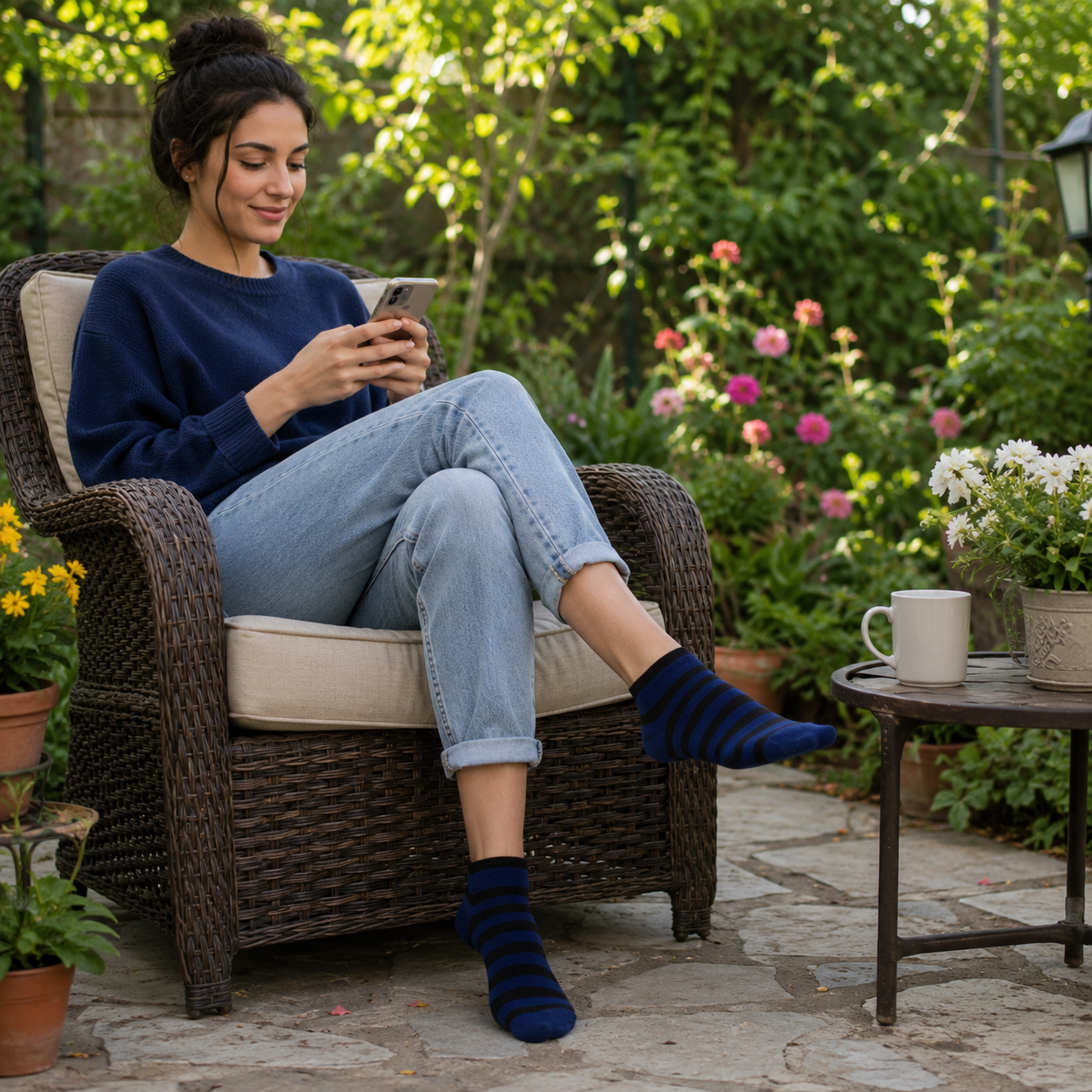 Premium Ankle Stripe Socks – Everyday Comfort & Breathable Casual Wear